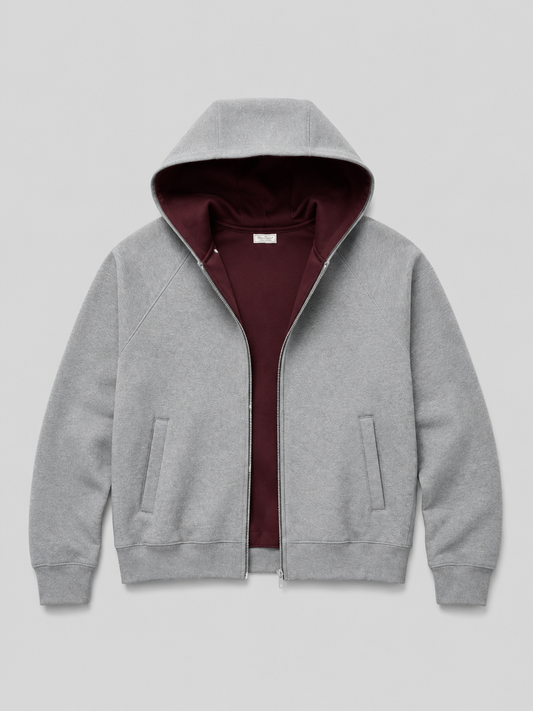 Loose Fit Hooded Zip-Up Jacket