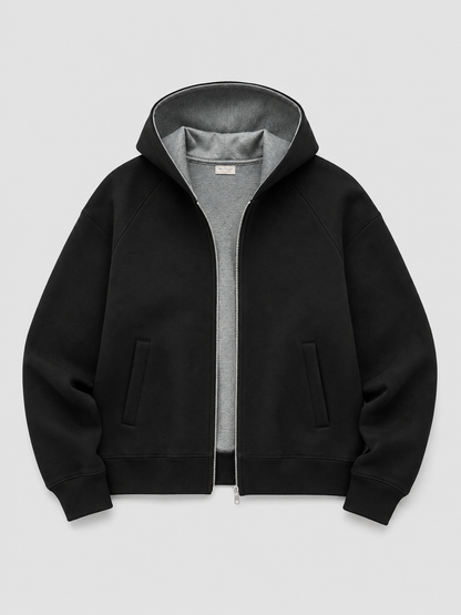 Loose Fit Hooded Zip-Up Jacket