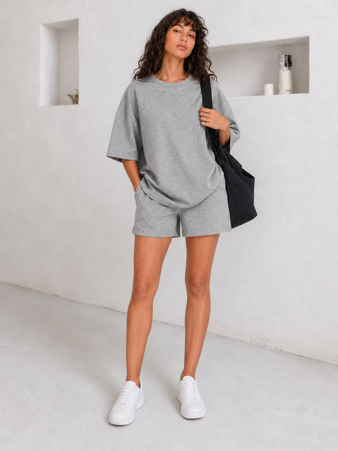 Drawstring Three-Quarter Sleeve Casual Top