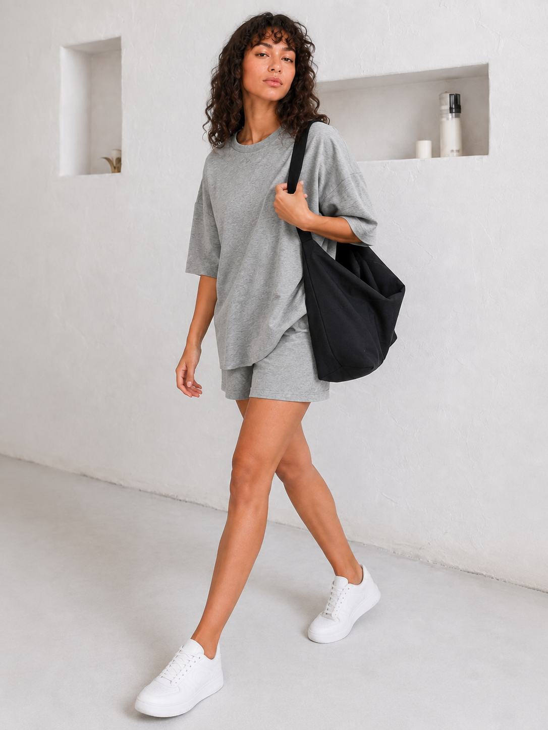 Drawstring Three-Quarter Sleeve Casual Top