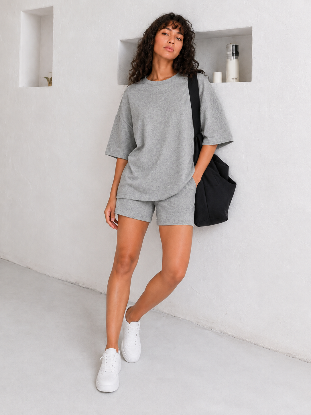 Drawstring Three-Quarter Sleeve Casual Top