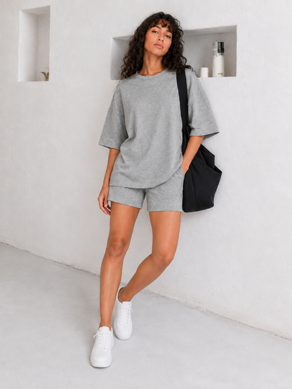 Drawstring Three-Quarter Sleeve Casual Top