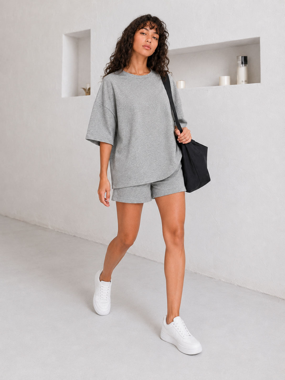 Drawstring Three-Quarter Sleeve Casual Top