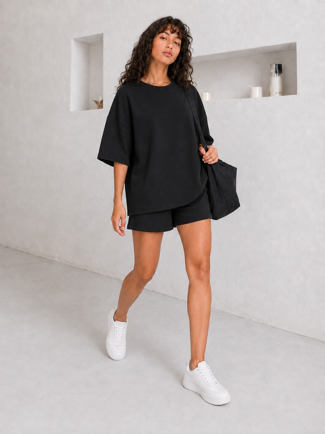 Drawstring Three-Quarter Sleeve Casual Top