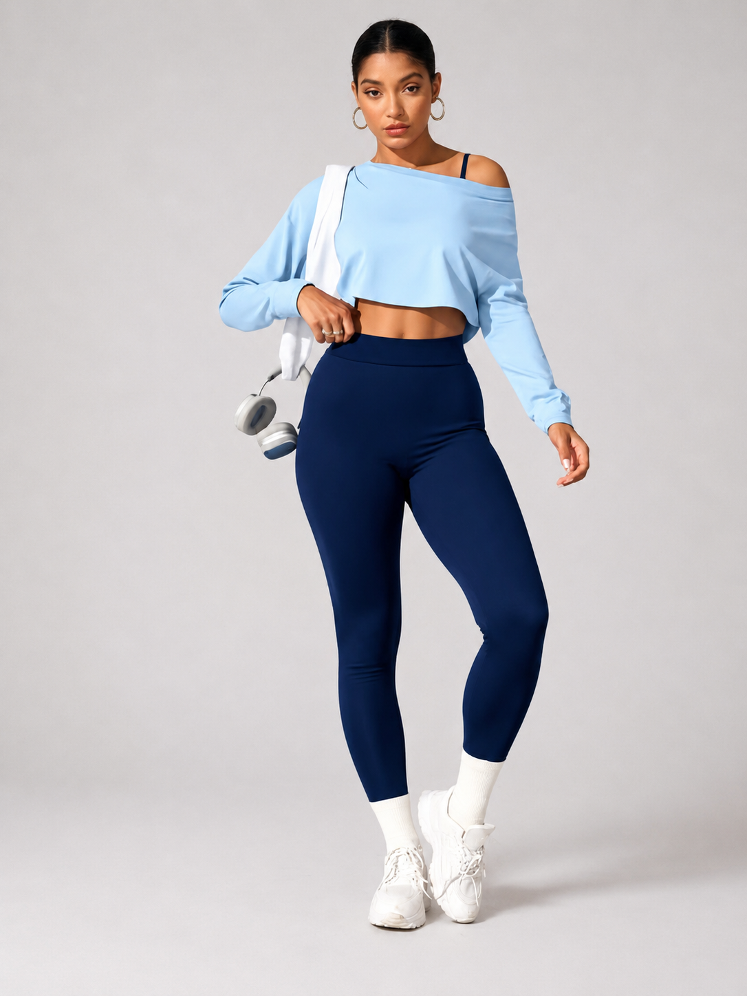 Women’s Long-Sleeve Crop Top & Leggings Set