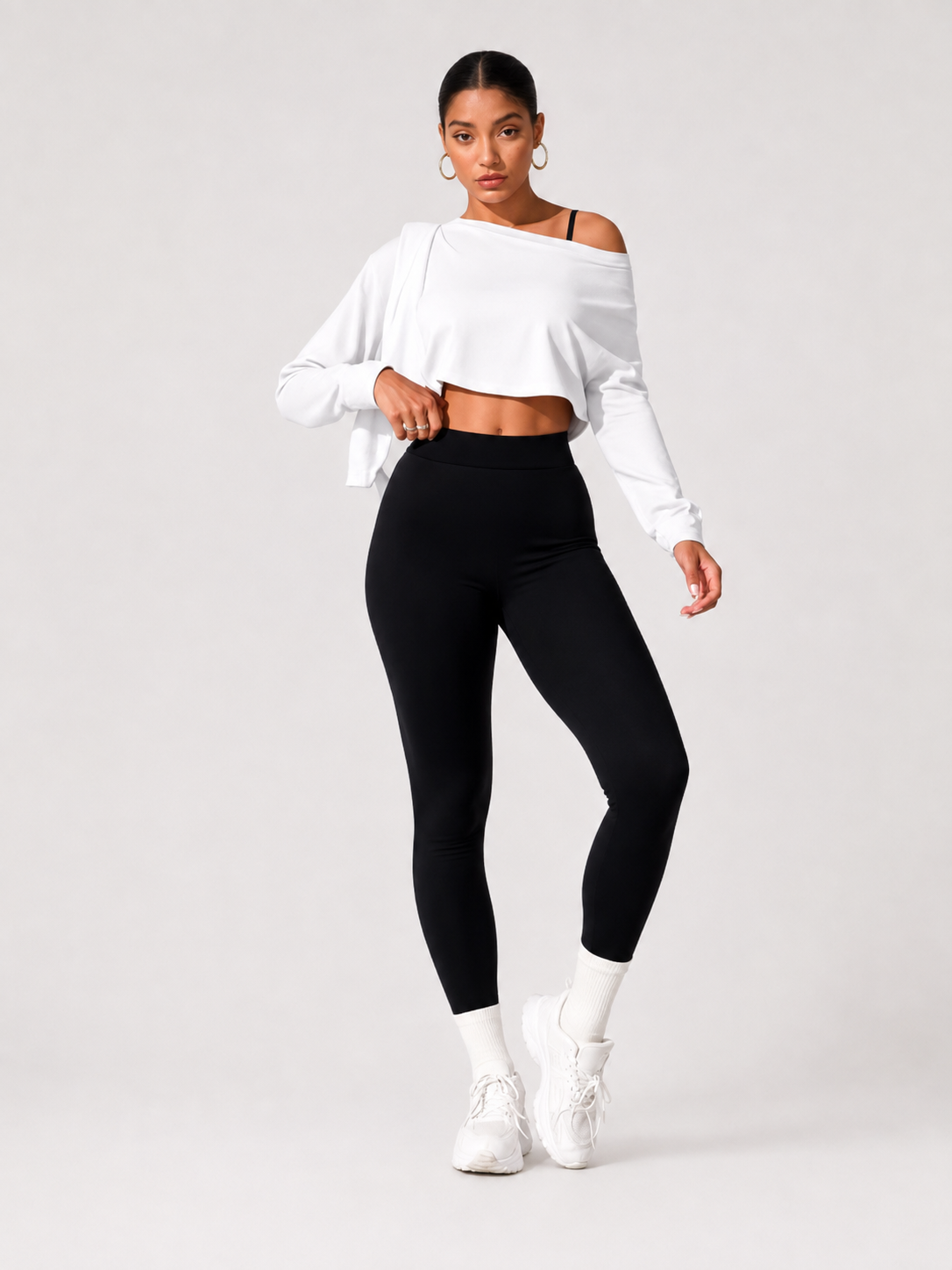 Women’s Long-Sleeve Crop Top & Leggings Set