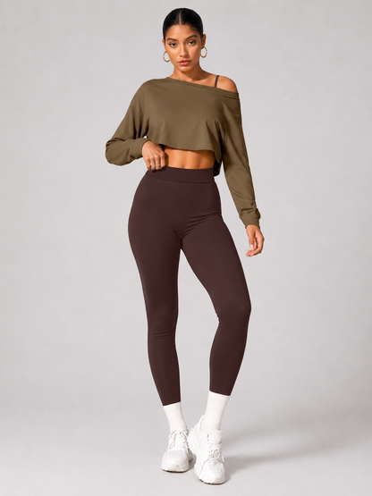 Women’s Long-Sleeve Crop Top & Leggings Set