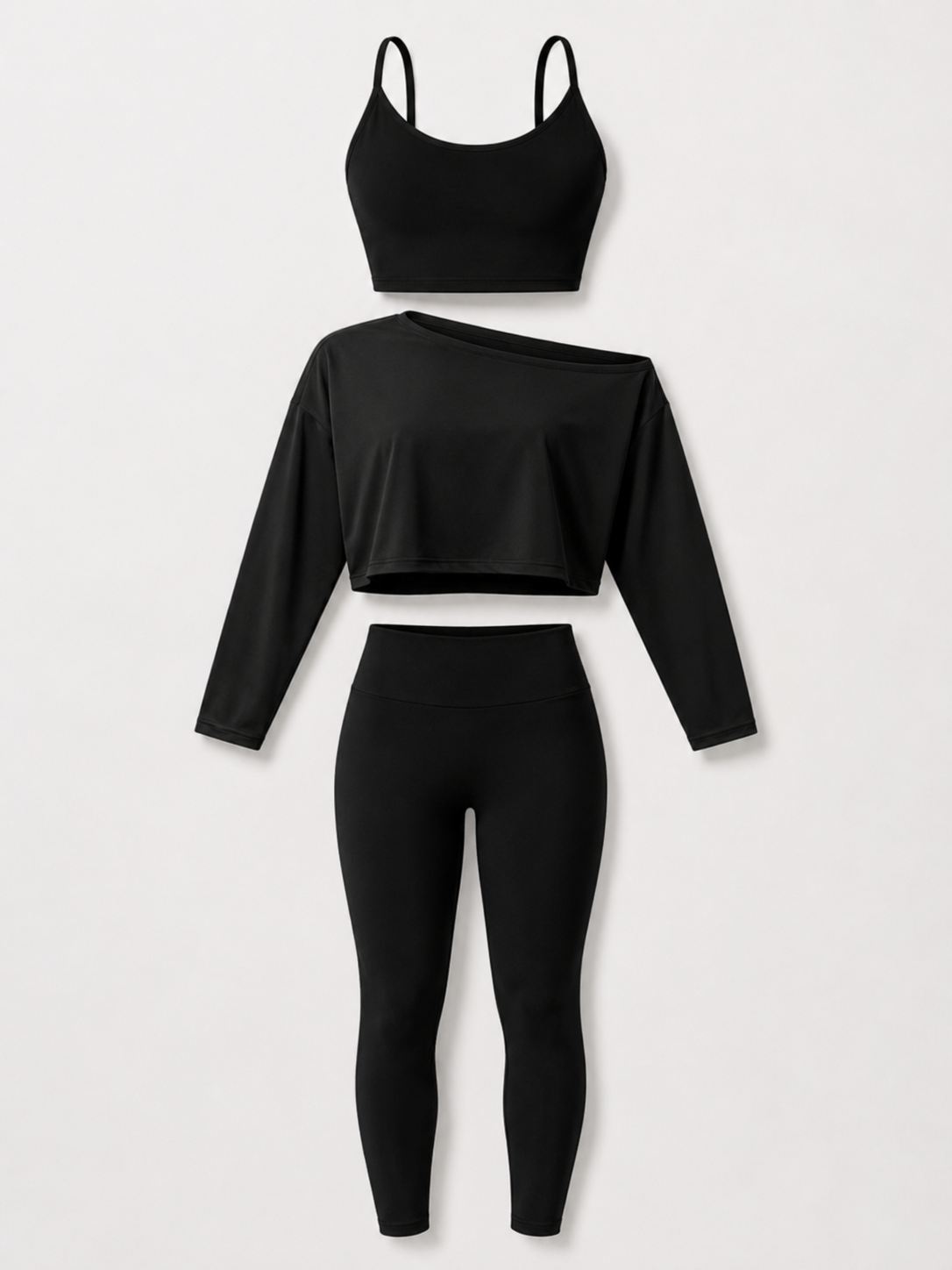 Women’s Long-Sleeve Crop Top & Leggings Set