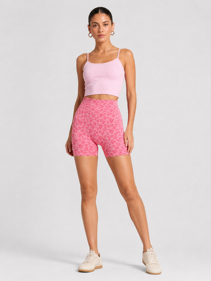 Women’s High-Waist Leopard Print Biker Shorts