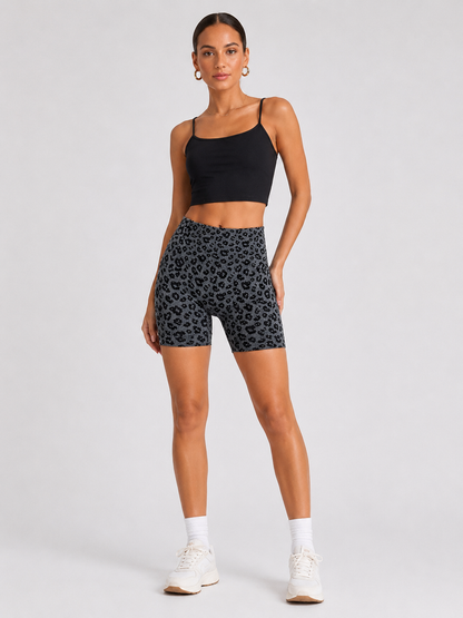 Women’s High-Waist Leopard Print Biker Shorts