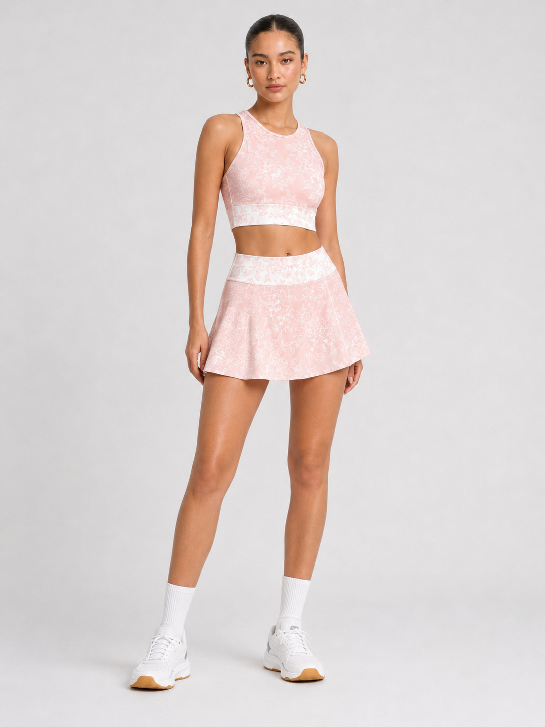Women’s Floral Crop Top & Skirt Set