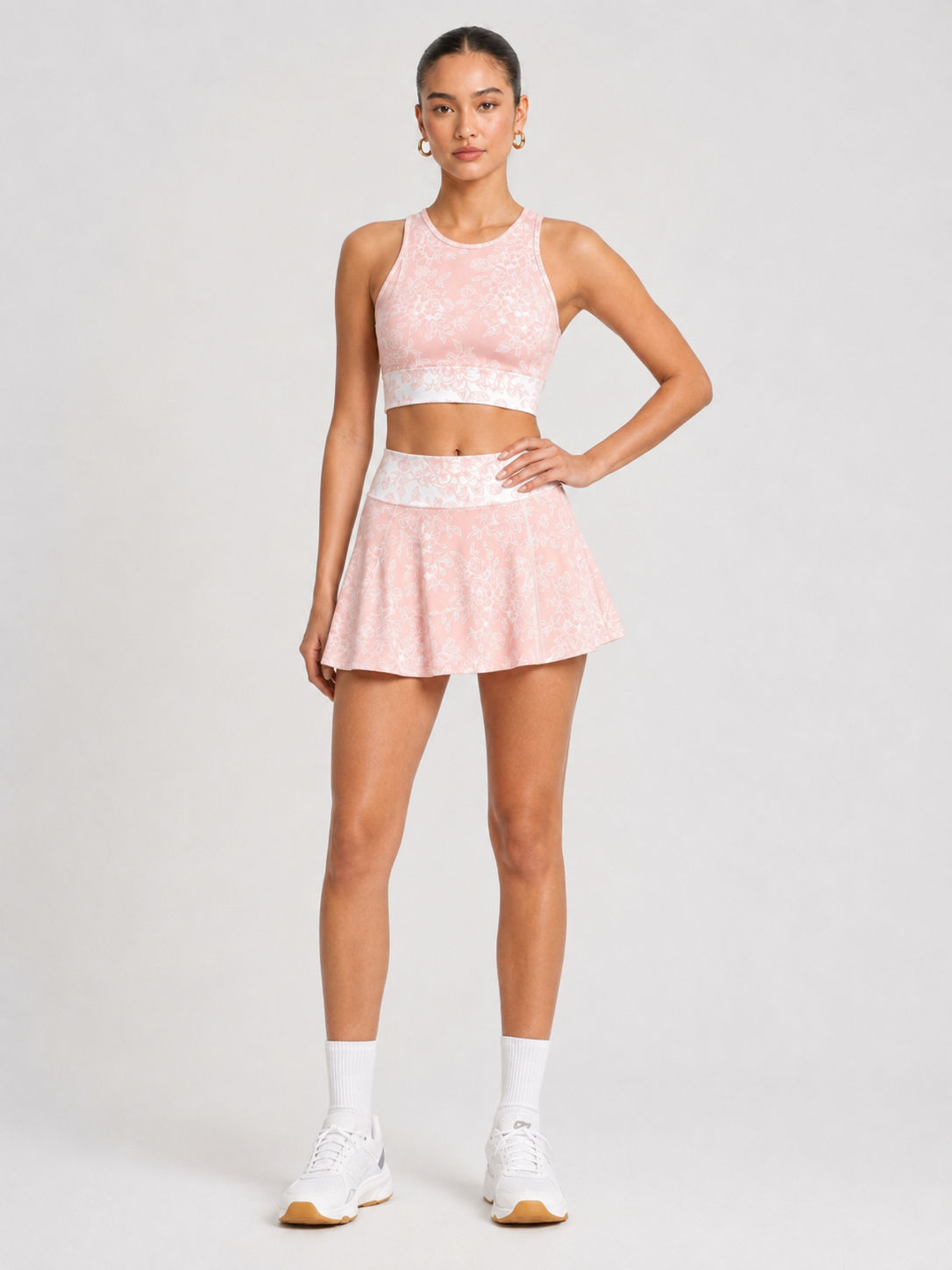 Women’s Floral Crop Top & Skirt Set