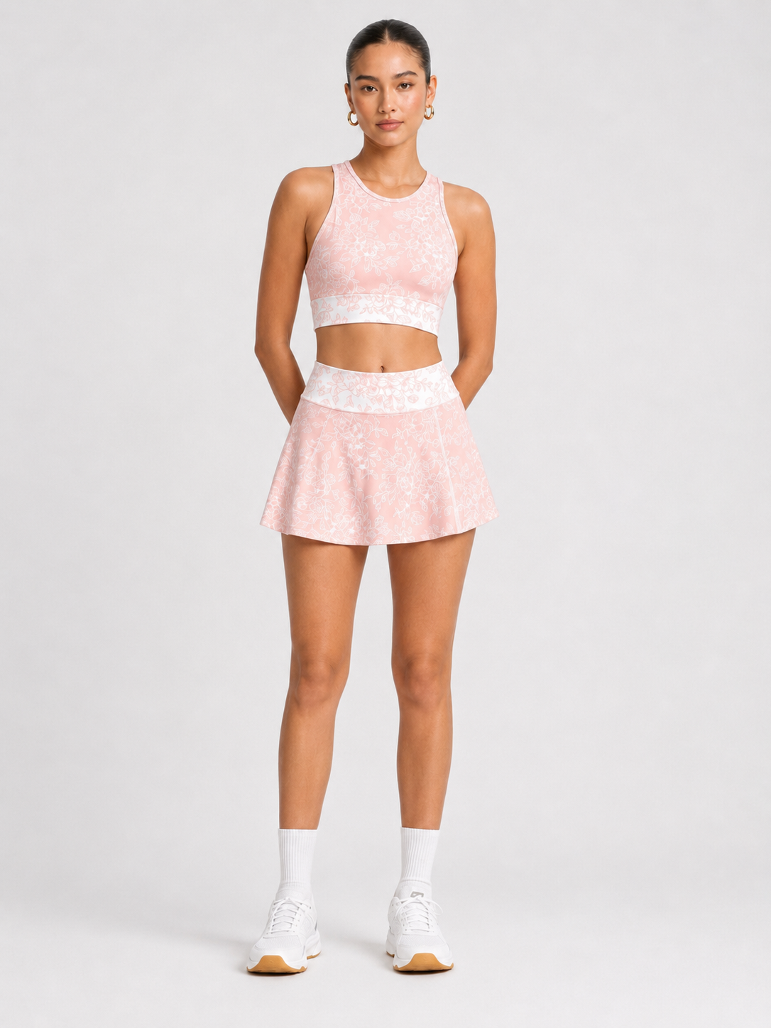 Women’s Floral Crop Top & Skirt Set