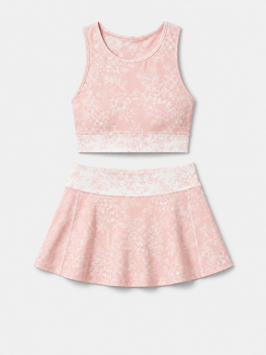 Women’s Floral Crop Top & Skirt Set