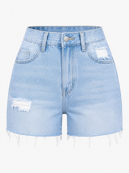 Women’s Frayed Hem Denim Shorts