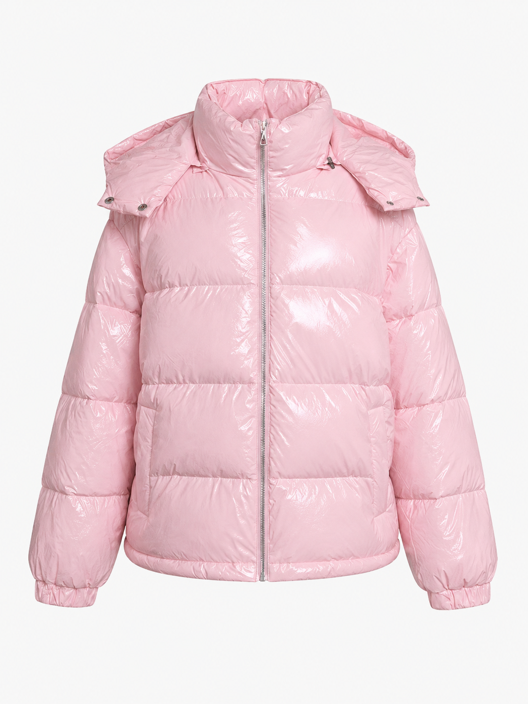 Women’s Shiny Cropped Hooded Puffer Jacket
