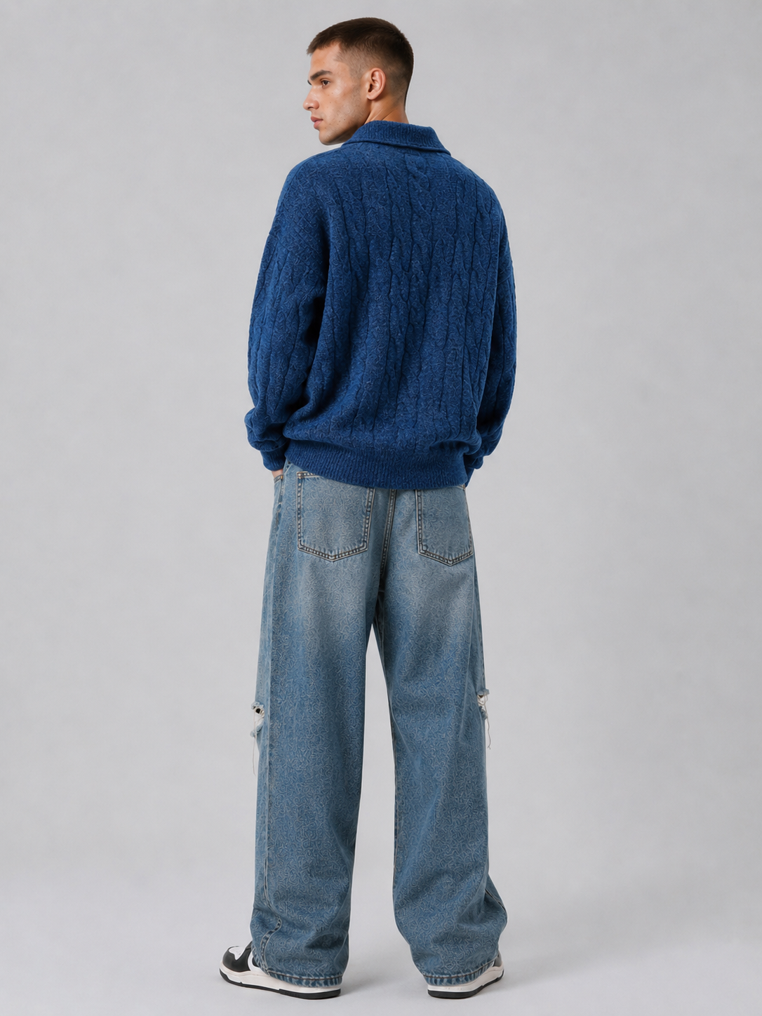 Vintage Loose Fit Lapel Pullover Top