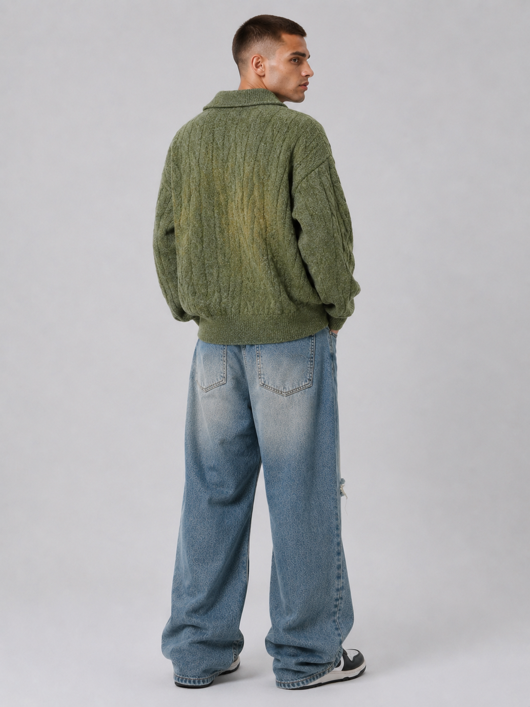 Vintage Loose Fit Lapel Pullover Top