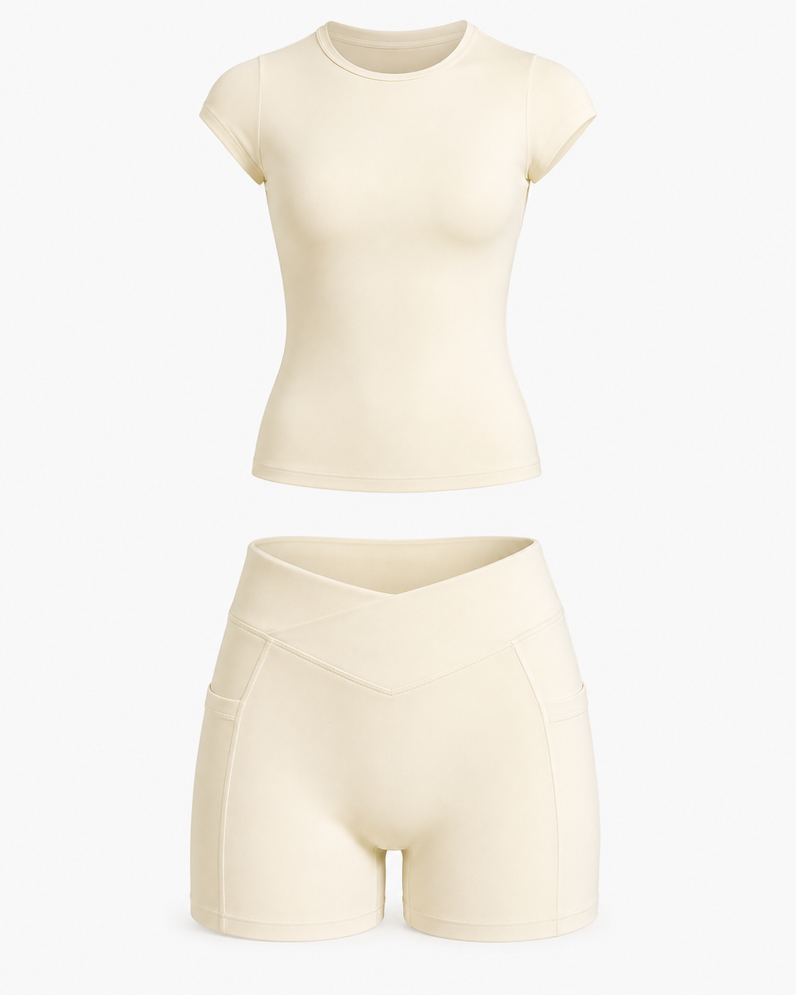 Women’s Short Sleeve Top & Crossover Shorts Set