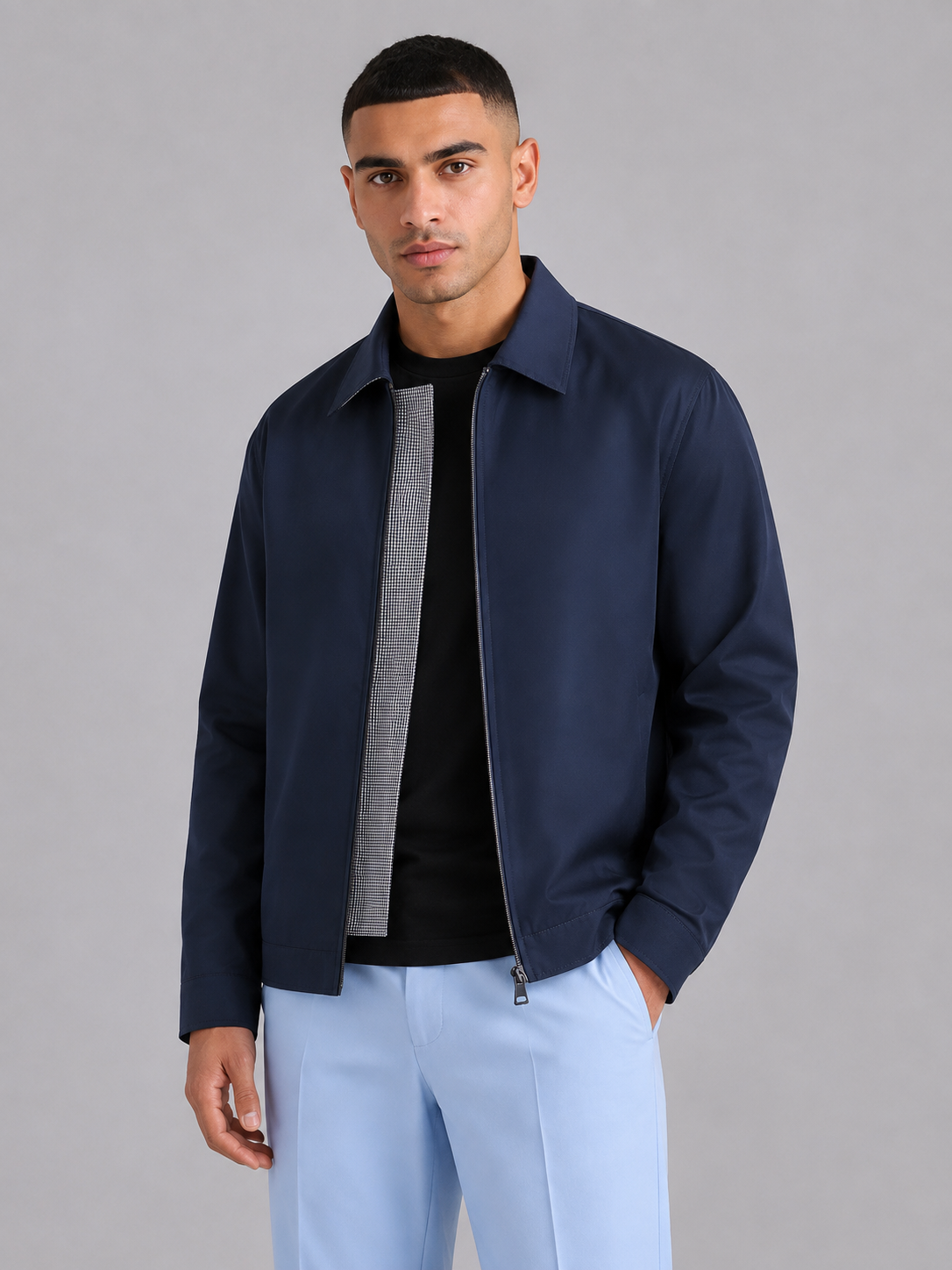 Men’s Fitted Lapel Windproof Jacket