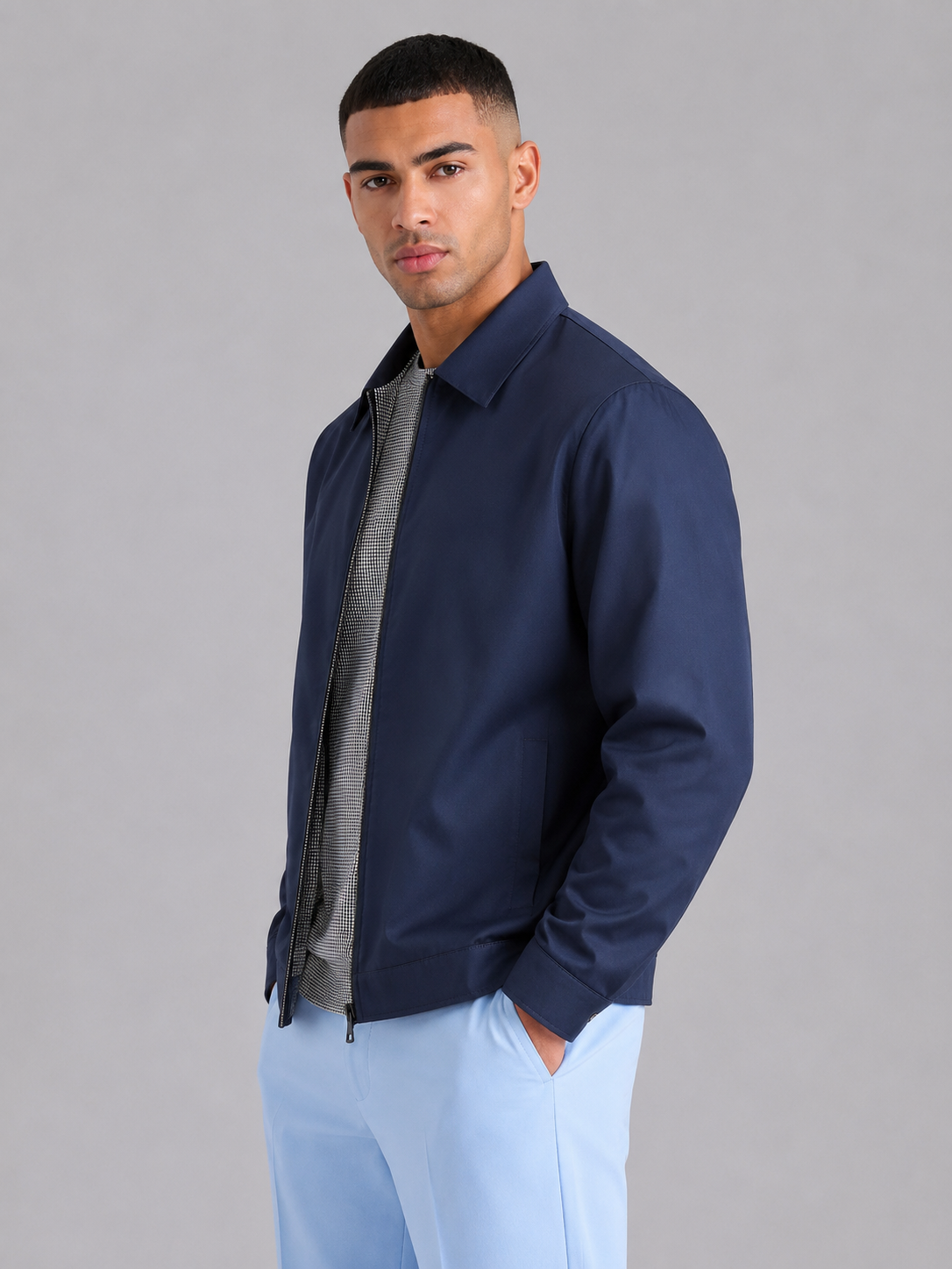 Men’s Fitted Lapel Windproof Jacket