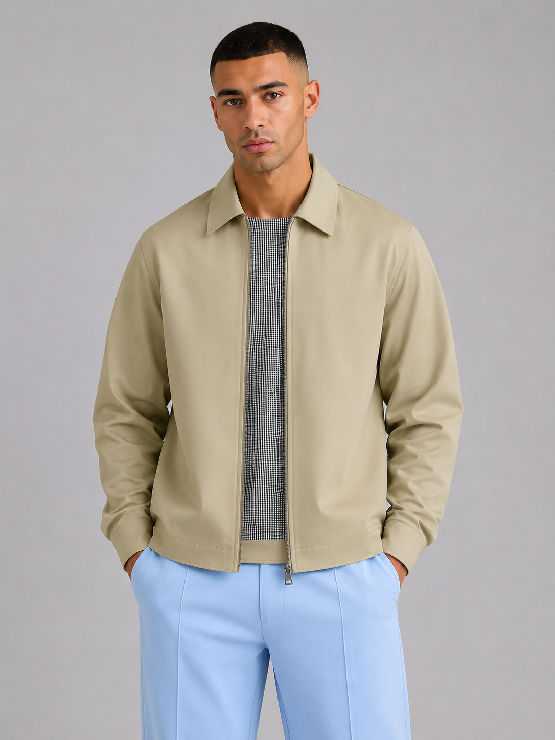 Men’s Fitted Lapel Windproof Jacket