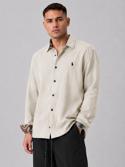Light Khaki Loose Fit Lapel Jacket