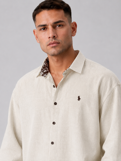 Light Khaki Loose Fit Lapel Jacket