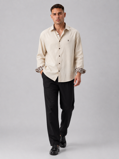 Light Khaki Loose Fit Lapel Jacket