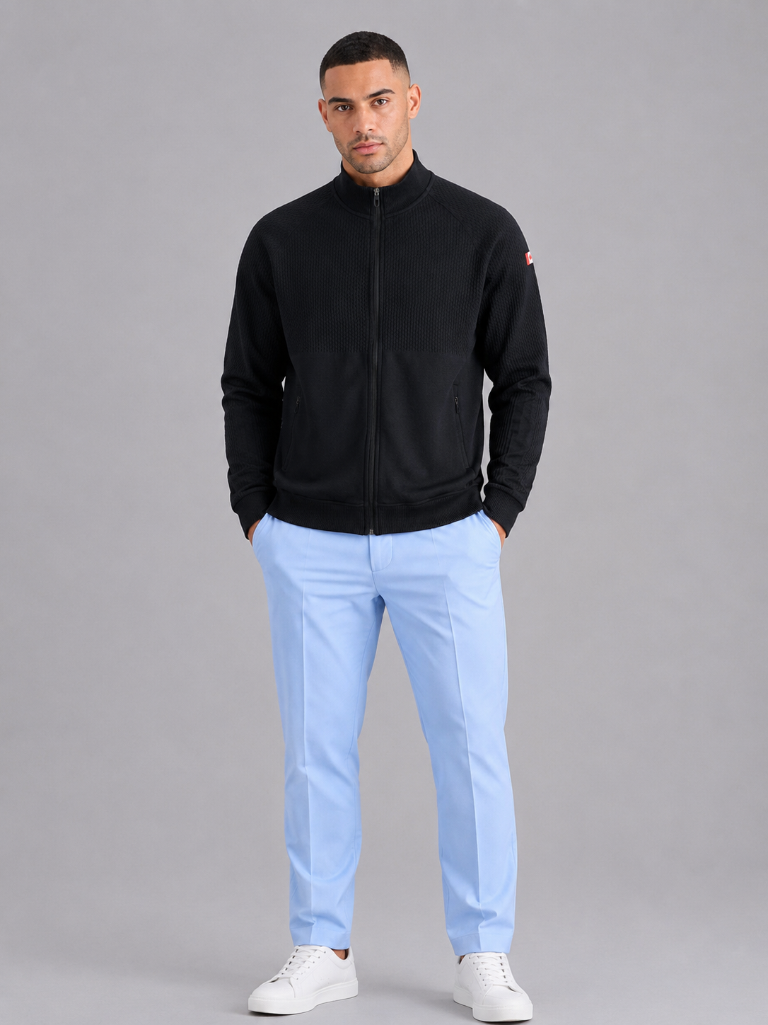 Slim Fit Stand Collar Sports Jacket