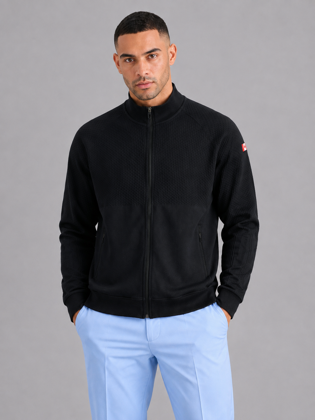 Slim Fit Stand Collar Sports Jacket