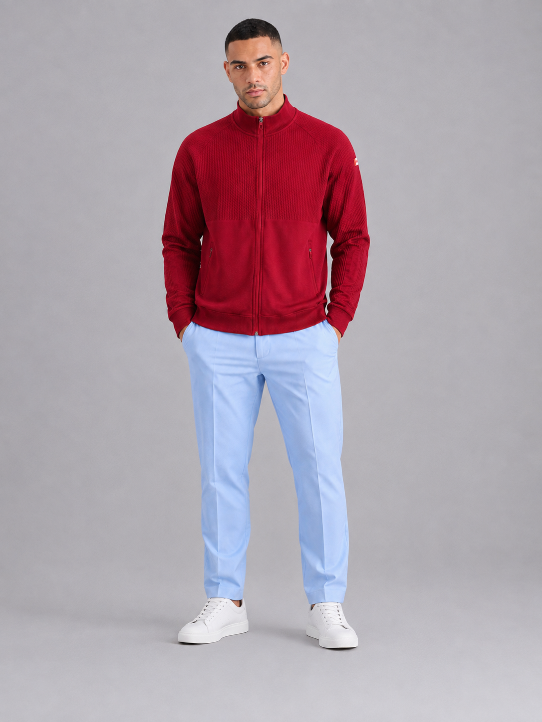 Slim Fit Stand Collar Sports Jacket