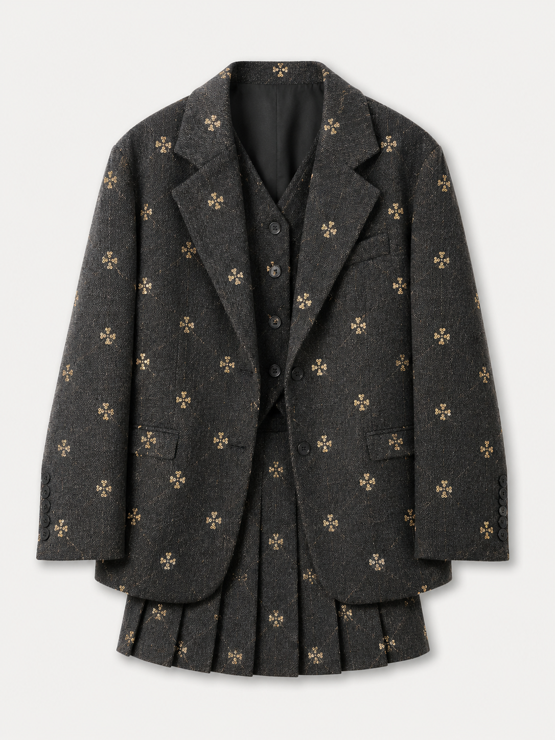 Beaded Loose Fit Lapel Blazer