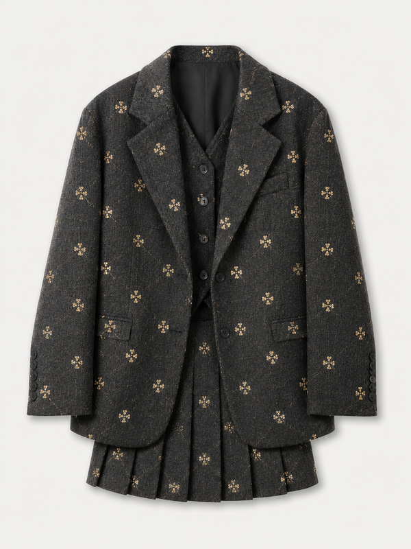 Beaded Loose Fit Lapel Blazer