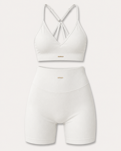 Women’s V-Neck Sports Bra & Shorts Set