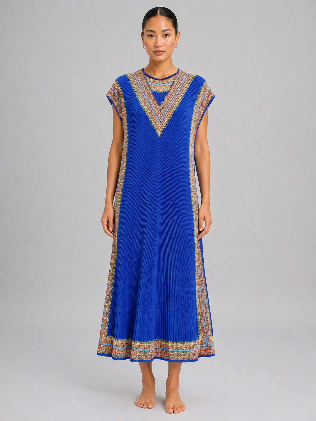 Women’s Sleeveless Pleated A-Line Maxi Dress