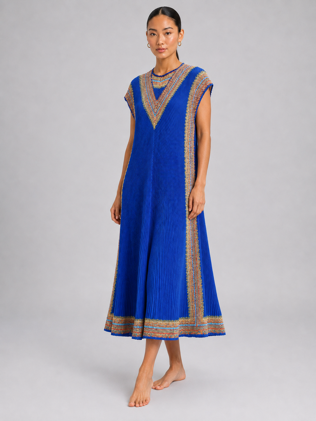 Women’s Sleeveless Pleated A-Line Maxi Dress