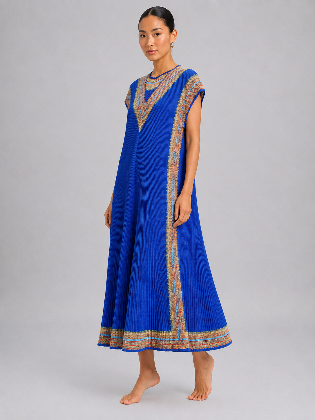 Women’s Sleeveless Pleated A-Line Maxi Dress