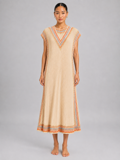 Women’s Sleeveless Pleated A-Line Maxi Dress