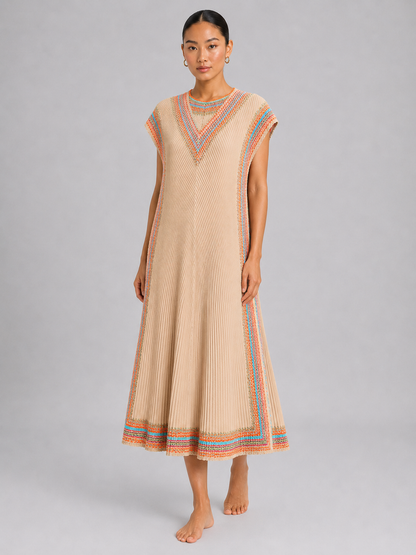 Women’s Sleeveless Pleated A-Line Maxi Dress