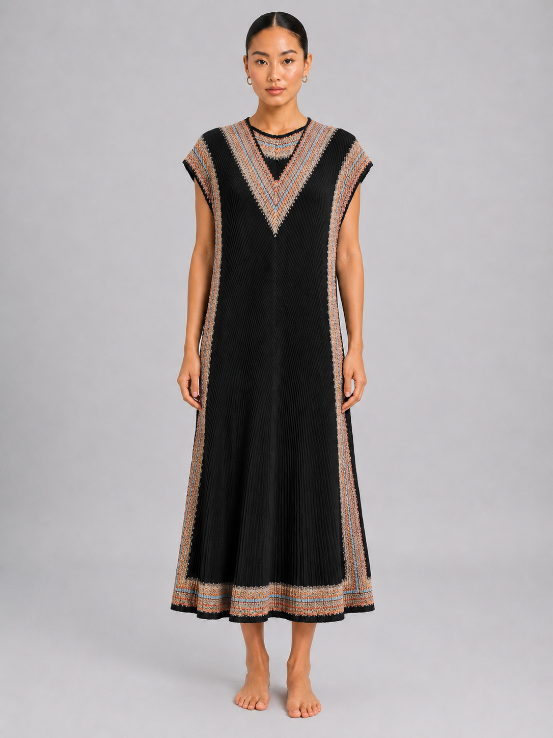 Women’s Sleeveless Pleated A-Line Maxi Dress