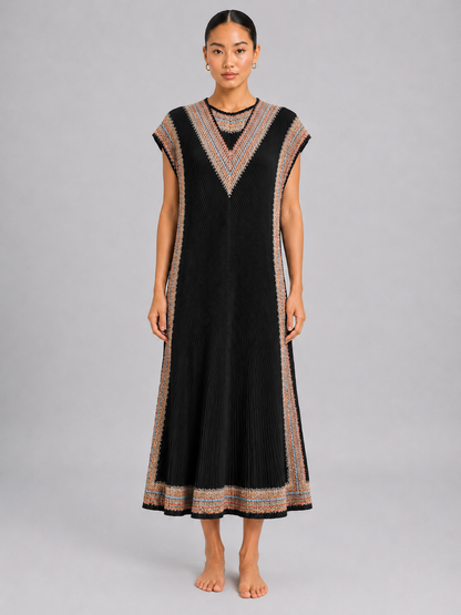 Women’s Sleeveless Pleated A-Line Maxi Dress