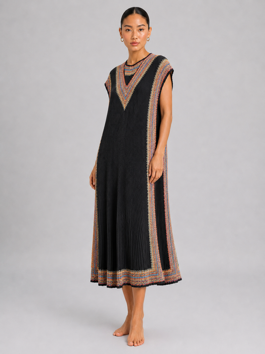 Women’s Sleeveless Pleated A-Line Maxi Dress
