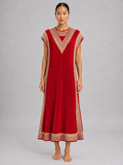 Women’s Sleeveless Pleated A-Line Maxi Dress