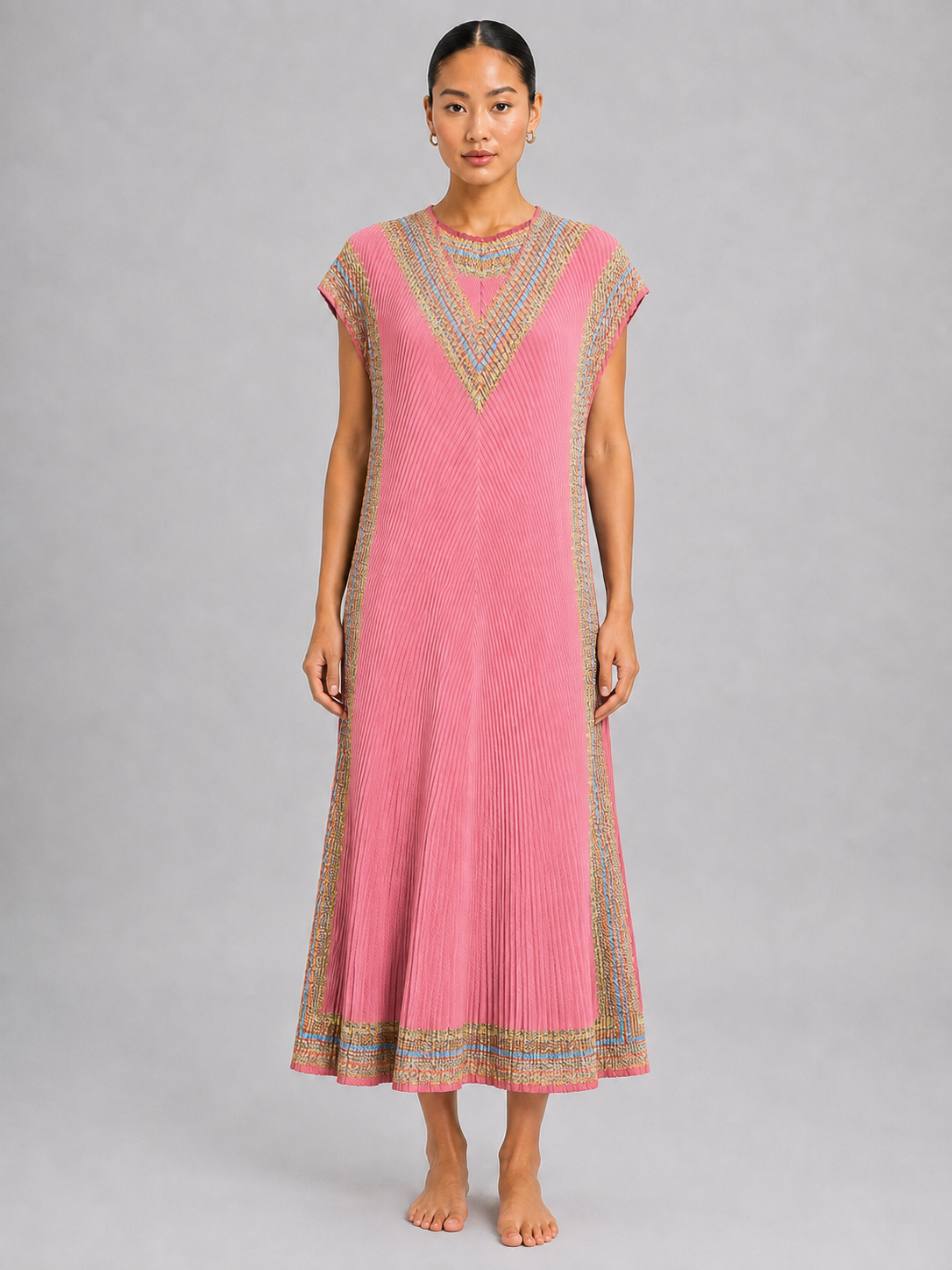 Women’s Sleeveless Pleated A-Line Maxi Dress