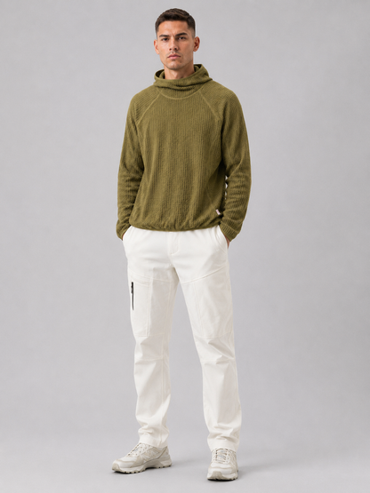 Loose Fit High-Collar Hooded Pullover