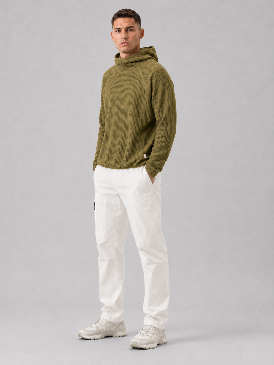 Loose Fit High-Collar Hooded Pullover