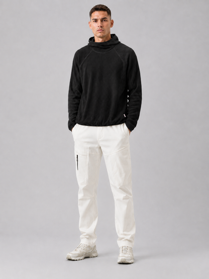 Loose Fit High-Collar Hooded Pullover