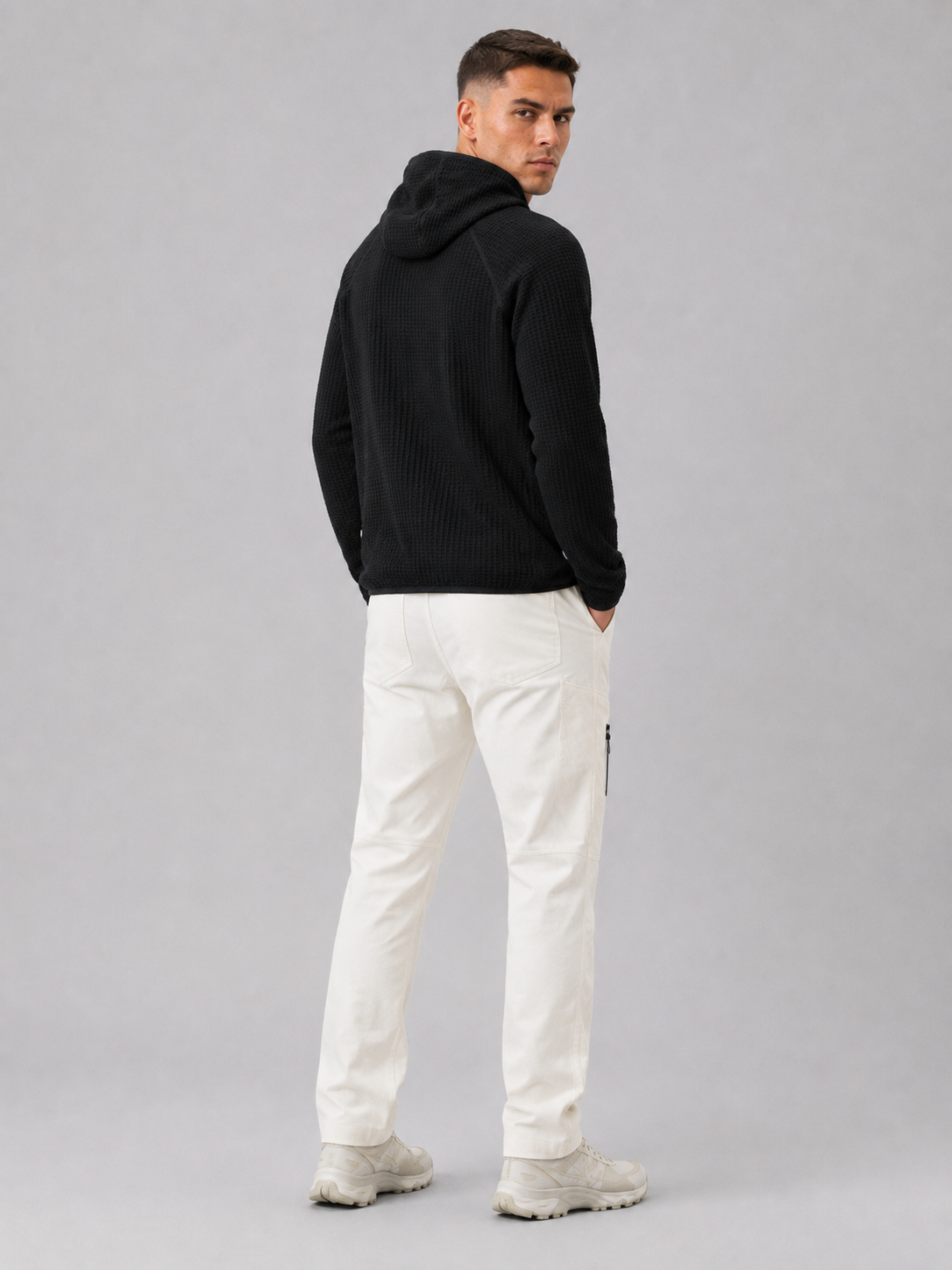 Loose Fit High-Collar Hooded Pullover