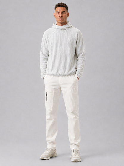 Loose Fit High-Collar Hooded Pullover
